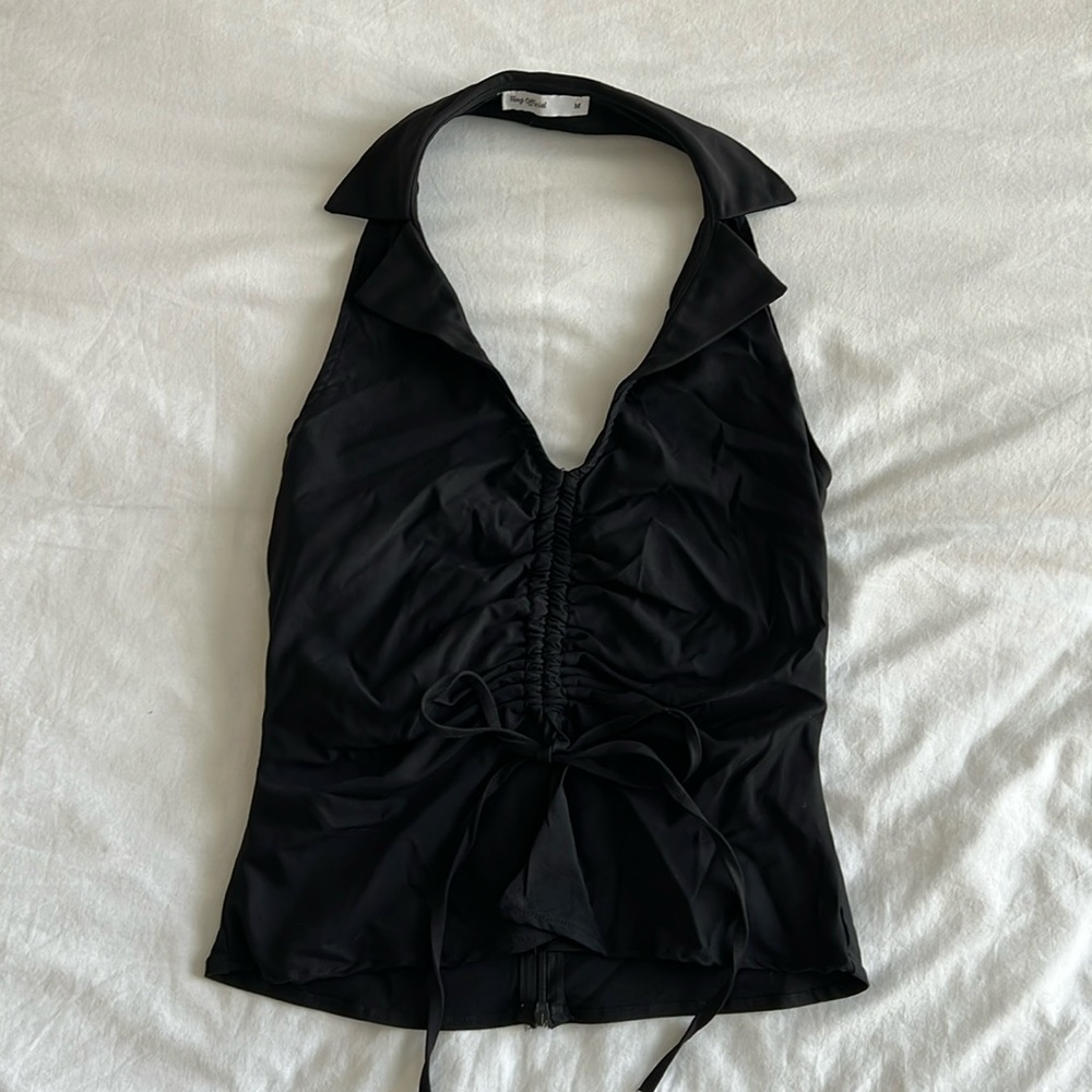 Collared Halter Top